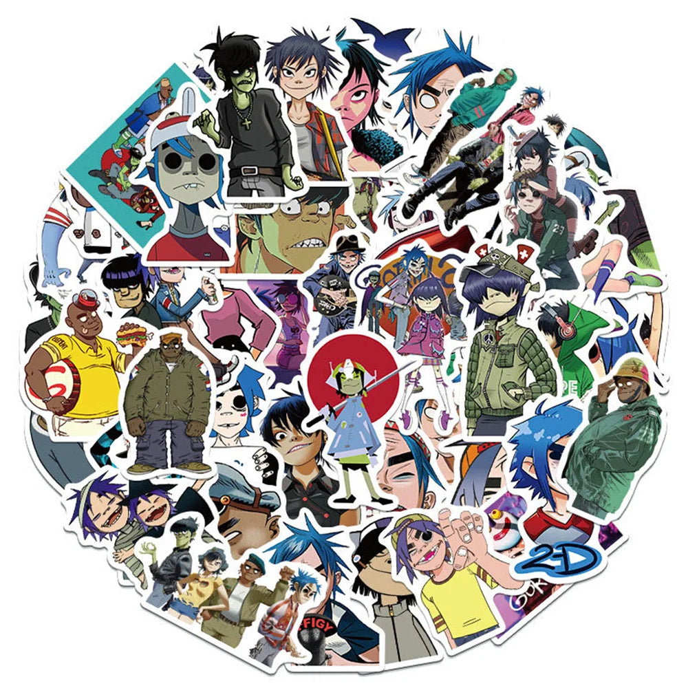 50PCS Street Bully Gorillaz Graffiti Waterproof Sticker Suitcase Notebook Refrigerator Skateboard Stationery Box