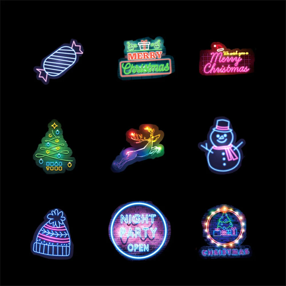 50PCS Christmas Neon Series Sticker Notebook Trolley Case Decoration Bicycle Scooter PVC Graffiti Gift Toy Sticker