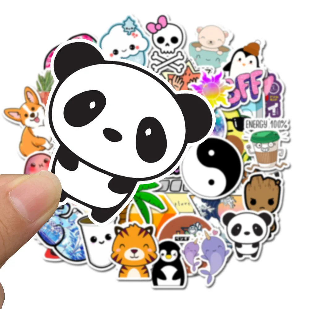 50PCS Cartoon Cute Popular Animal Graffiti Skateboard Helmet Water Cup Refrigerator Luggage Sticker Toys