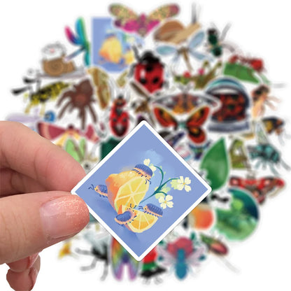 50PCS Insect Graffiti Stickers Decorative Suitcase Motorcycle Trolley Case Laptop Waterproof DIY Stickers
