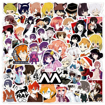 50PCS Animation Bungou Stray Dogs Graffiti Sticker Suitcase Notebook Personalized Waterproof Refrigerator Guitar