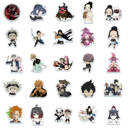 50OPCS Cartoon Black Clover Anime Graffiti Sticker Laptop Suitcase Waterproof Guitar Decoration Toy