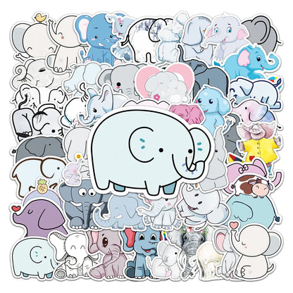 50PCS Elephant Personality Cute Cartoon Animal Graffiti Waterproof Sticker Suitcase Notebook Refrigerator Helmet
