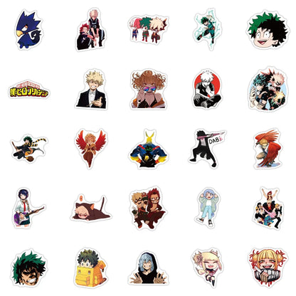 50PCS cartoon and anime My Hero Academia graffiti stickers, personalized DIY luggage, laptop, scooter, water cup, waterproof decorative sticker toys
