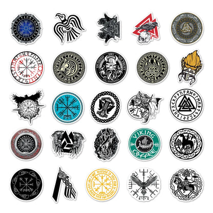 50PCS Viking Suitcase Stickers Creative Trend Graffiti Waterproof Suitcase Laptop Decoration Stickers