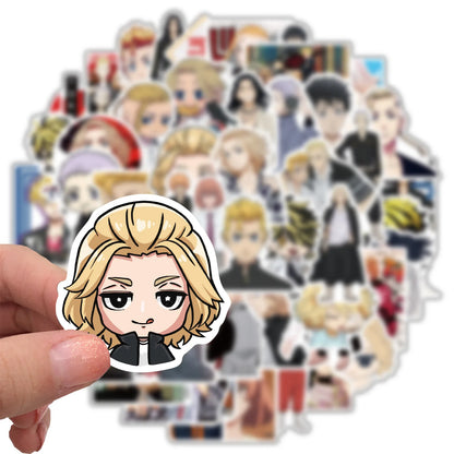 50 pieces of Neiman Tokyo Avenger cartoon anime graffiti stickers, suitable for DIY decoration of laptops, bags, handbooks, sticker toys