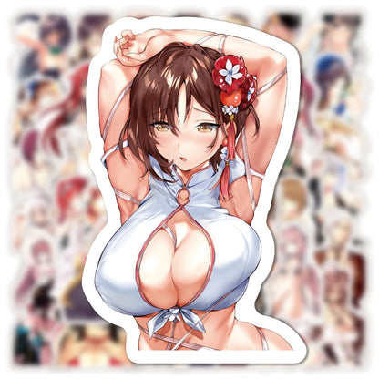 50PCS Anime Two-dimensional Sexy Girl Sticker DIY Laptop Skateboard Mobile Phone Decoration Gift Toy Sticker