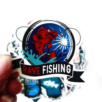 50PCS Cartoon Fishing Hobby Graffiti Laptop Guitar Motorcycle Luggage Skateboard Bike Waterproof Sticker