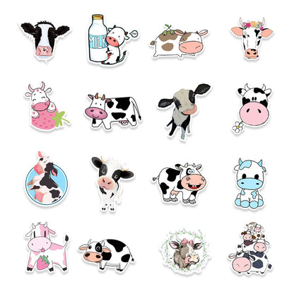 50PCS   Cartoon Cute Cute Cow Stickers Refrigerator Computer Mobile Phone Water Cup Graffiti Stickers