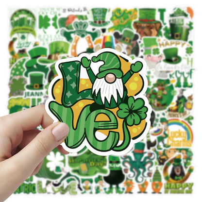 100PCS Irish Festival Waterproof Graffiti Sticker Computer Luggage Phone Case Water Cup Guitar Helmet Refrigerator