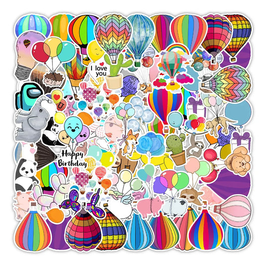 50PCS Cartoon Balloon Sticker Computer Notebook Mobile Phone Water Cup Sticker Waterproof Sticker