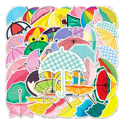 50PCS Umbrella Creative Waterproof Graffiti Stickers Luggage Car Tablet Car Cartoon Decorative Stickers