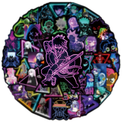 50PCS Hot Anime Mix Creative Cool Personality Neon Sticker Sticker/My Hero Academy/Mobile Cartoon Sticker