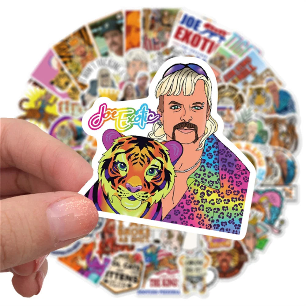 50PCS   Cartoon Classic Domineering Tiger Cartoon Graffiti Diary Guitar Decoration Waterproof Sticker Toy