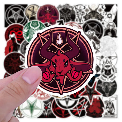 50pcs Creative Cartoon Non Repeating Satan Graffiti Decoration Luggage Compartment Guitar Waterproof Sticker