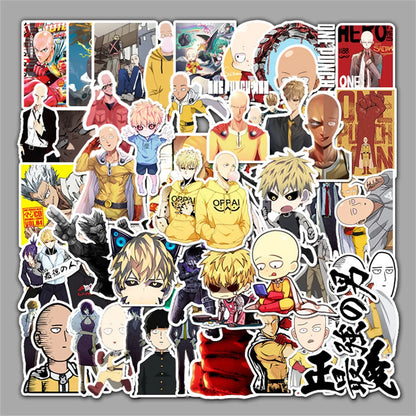57PCS Cartoon Anime One Punch Superman Sticker Laptop Skateboard Guitar Waterproof Decorative Sticker