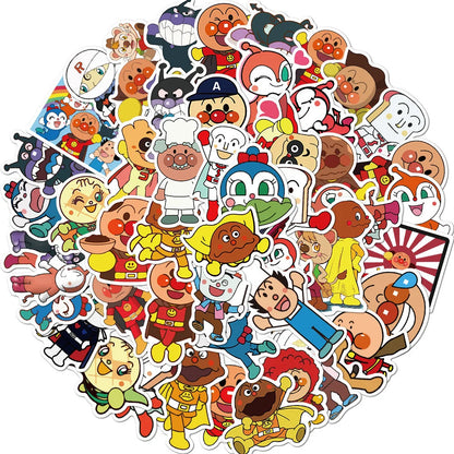 50PCS Japanese Animation Bread Superman Graffiti Waterproof Sticker Suitcase NotebookSkateboardRefrigeratorHelmet