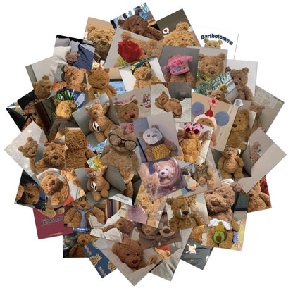 50PCS Cute Doll Bear Personality Decoration Graffiti Waterproof Sticker Notebook Refrigerator Skateboard WaterCup