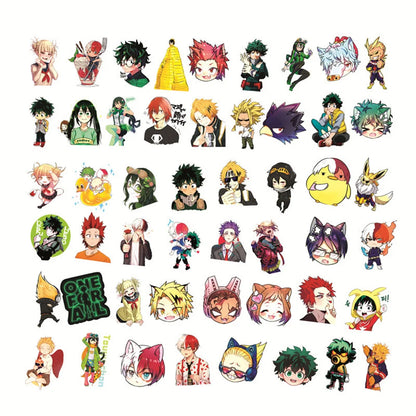 50PCS Trendy Cartoon Anime My Hero Academy Graffiti Decoration Suitcase Guitar Waterproof Sticker