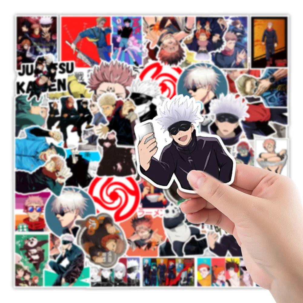 50PCS Japanese Anime Jujutsu Kaisen Cartoon Graffiti Stickers Skateboard Mobile Phone Decoration Waterproof Sticker Toy