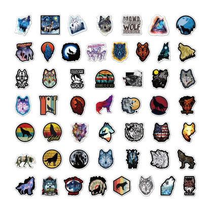50PCS Fresh Wind Wolf Graffiti Sticker Notebook Skateboard Mobile Phone Decoration Sticker Gift Toy Sticker