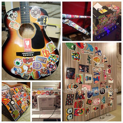 50PCS Retro Stamp Series Graffiti Laptop Guitar Motorcycle Luggage Skateboard Bike Waterproof Sticker