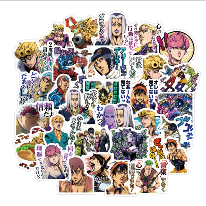 50PCS Bizarre Adventure Day Manshou Account Sticker Waterproof Notebook Water Cup Cartoon Decorative Toy