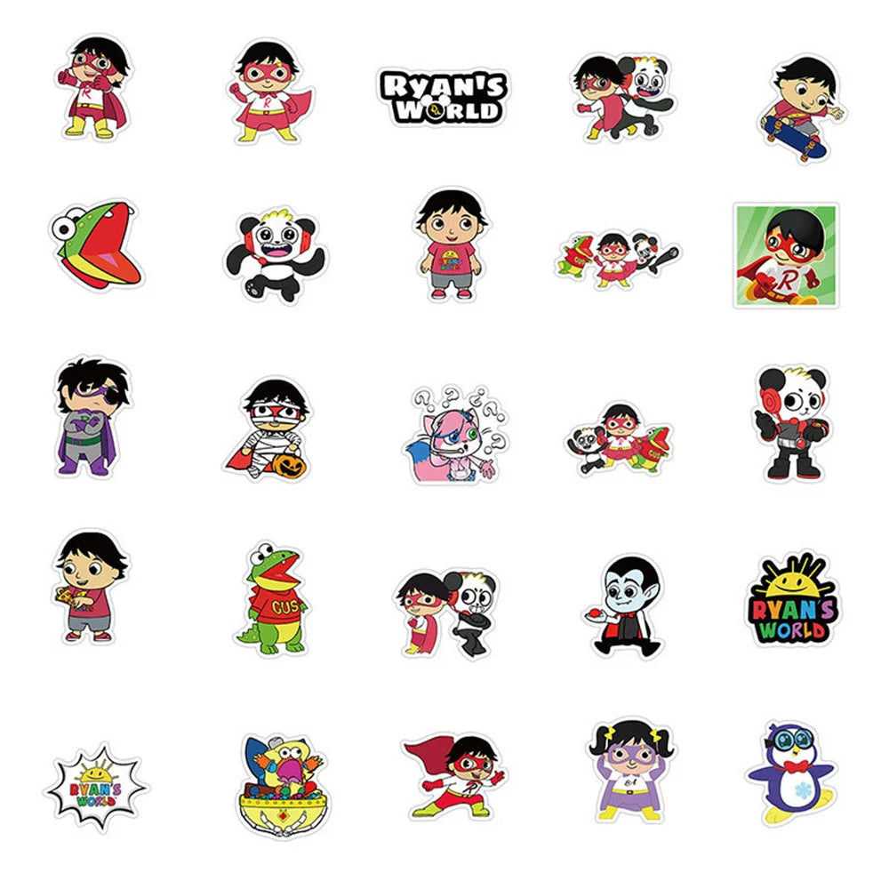 50PCS Cartoon Character World's Ryan Graffiti Waterproof Sticker Suitcase Notebook Refrigerator Skateboard Helmet