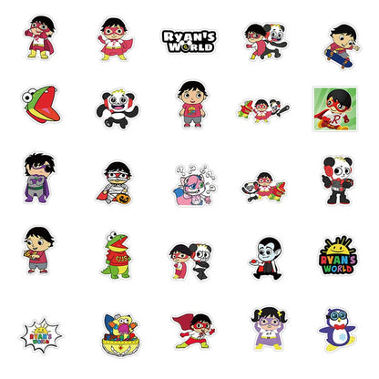 50PCS Cartoon Character World's Ryan Graffiti Waterproof Sticker Suitcase Notebook Refrigerator Skateboard Helmet