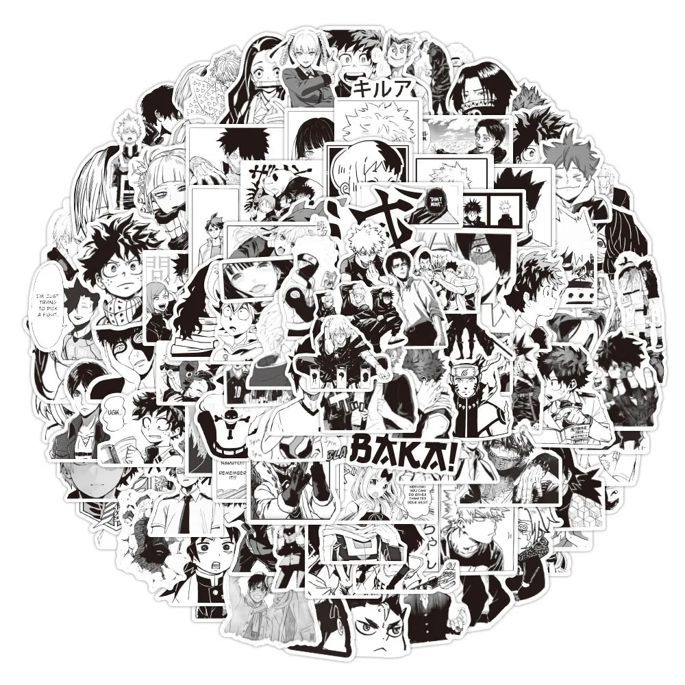 50 Pieces of Mixed Anime Stickers Graffiti Toys Laptop Skateboard Mobile Phone Luggage Stickers