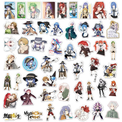 50PCS Unemployed Reincarnation Cartoon Anime Sticker Notebook Guitar Skateboard Phone Toy Sticker
