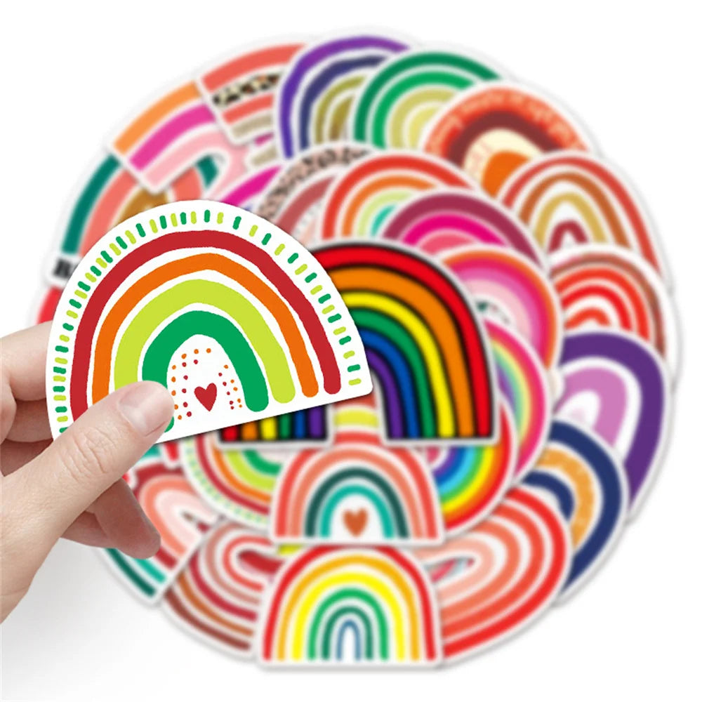 50PCS Colorful Rainbow Bridge Personalized Graffiti Waterproof Sticker Suitcase Notebook Refrigerator Skateboard
