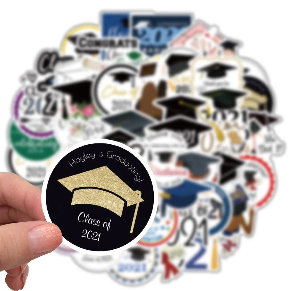 50PCS Graduation Season Graffiti Waterproof Sticker Suitcase Notebook Mobile Phone Refrigerator Helmet Water Cup