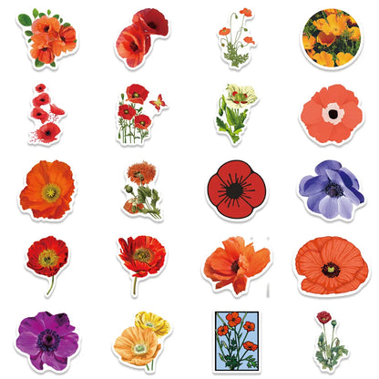 50PCS Cartoon Cherry Blossom Flowers Waterproof Graffiti Sticker Suitcase Notebook Mobile PhoneRefrigeratorHelmet