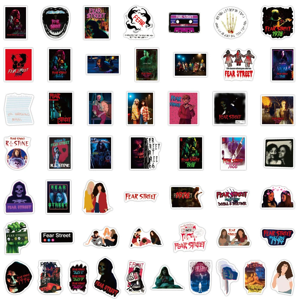 50PCS New American Drama Fear Street Graffiti Sticker Waterproof Luggage Laptop Scooter Water Cup Sticker