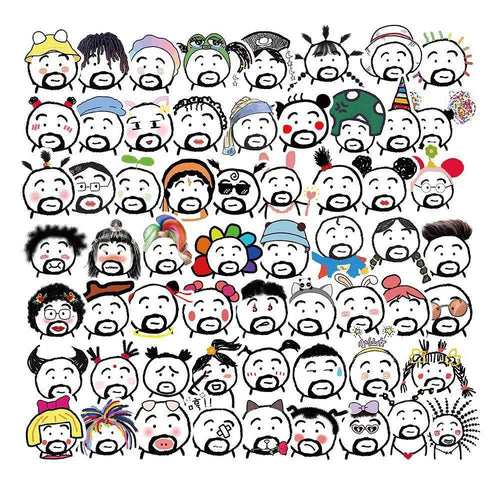 50PCS Funny Emotions Bag Dumb Dumb Stickers Notebook Luggage Mobile Phone Decoration Graffiti Stickers