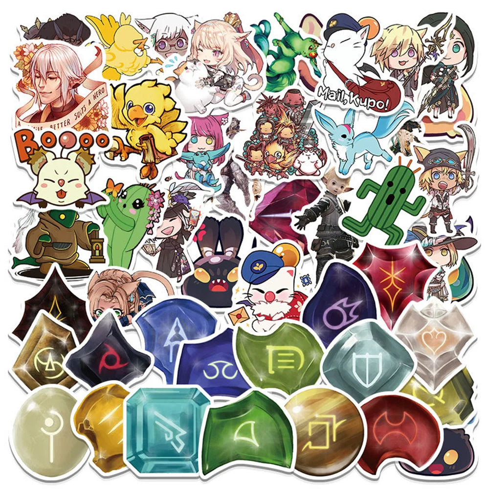 50PCS Game Final Fantasy Graffiti Stickers Laptop Skateboard Guitar Decoration Waterproof Stickers