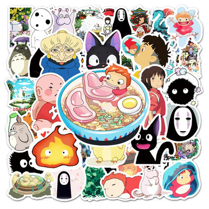 50PCS new super-burning cartoon day man Miyazaki Hayao Miyazaki animated graffiti decorative luggage waterproof stickers