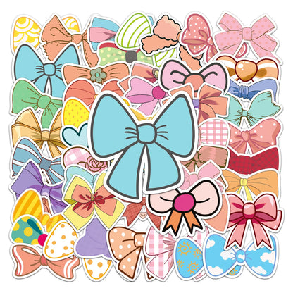 50PCS Bow Tie Cartoon Little Fresh Girl Heart Graffiti Waterproof Sticker Suitcase Notebook Refrigerator WaterCup