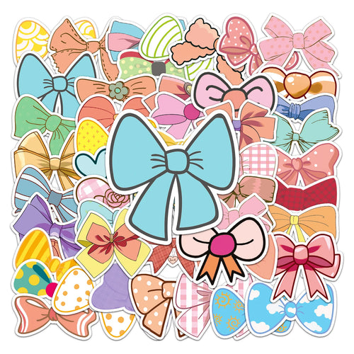 50PCS Bow Tie Cartoon Little Fresh Girl Heart Graffiti Waterproof Sticker Suitcase Notebook Refrigerator WaterCup