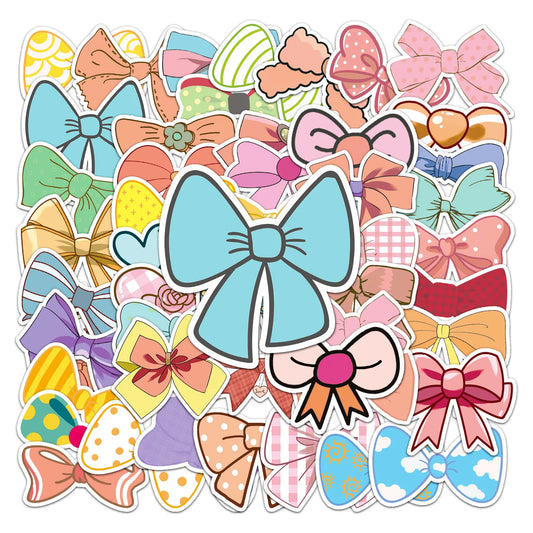 50PCS Bow Tie Cartoon Little Fresh Girl Heart Graffiti Waterproof Sticker Suitcase Notebook Refrigerator WaterCup