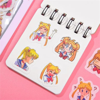 50PCS/ Anime Moonlight Beautiful Girl Laptop Guitar Motorcycle Luggage Skateboard Bike Waterproof Sticker