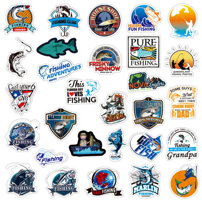 50PCS Cartoon Fishing Hobby Graffiti Laptop Guitar Motorcycle Luggage Skateboard Bike Waterproof Sticker