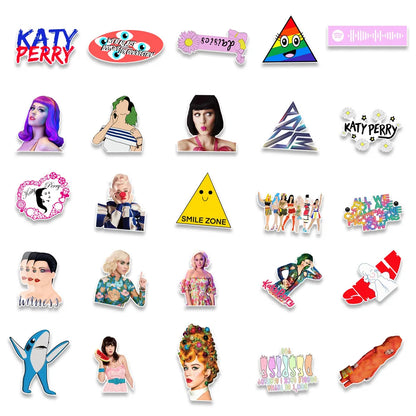 50PCS European and American Singer Fruit Sister Graffiti Waterproof Sticker Suitcase NotebookRefrigeratorWaterCup