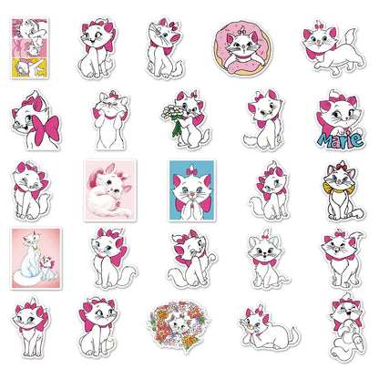 50PCS Mary Cat Cartoon Fashion Stickers Computer Mobile Phone Luggage Skateboard Stickers