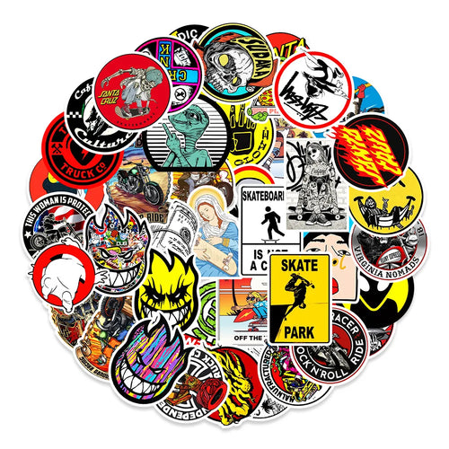 50PCS Personalized Skateboard Cartoon Graffiti Waterproof Sticker Suitcase Notebook Refrigerator Water Cup Helmet