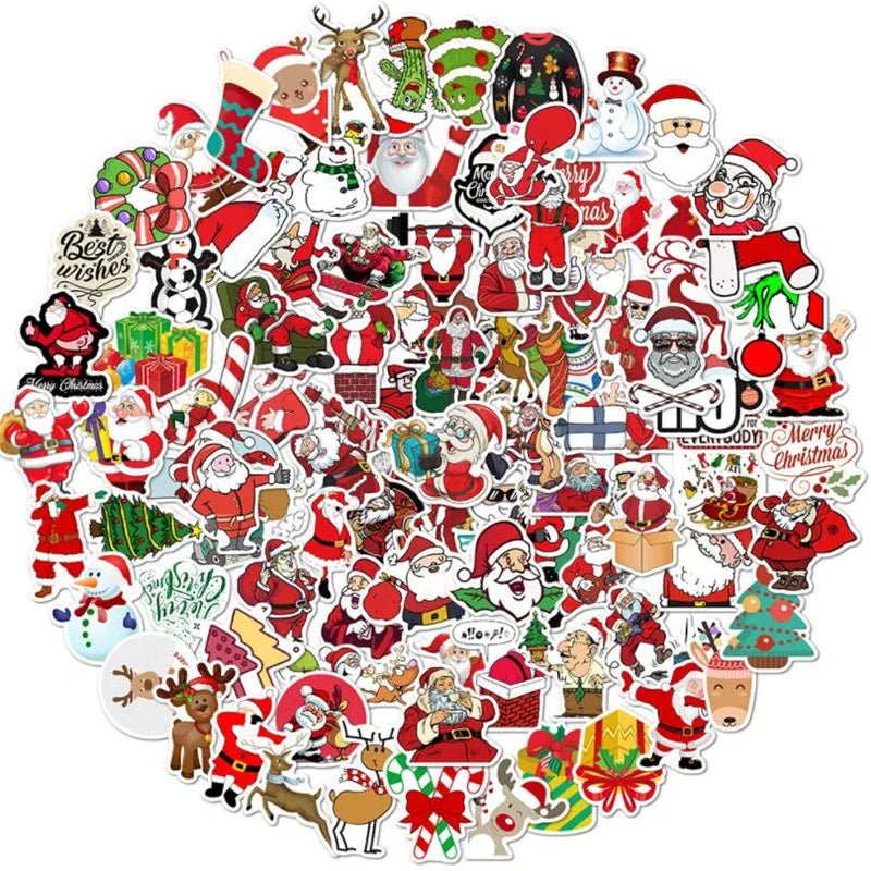 50PCS Christmas personality cartoon graffiti mobile phone skateboard luggage waterproof car stickers