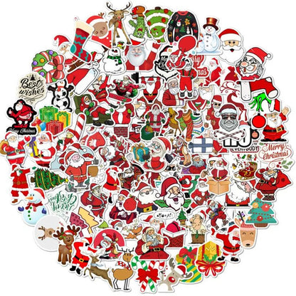 50PCS Christmas personality cartoon graffiti mobile phone skateboard luggage waterproof car stickers