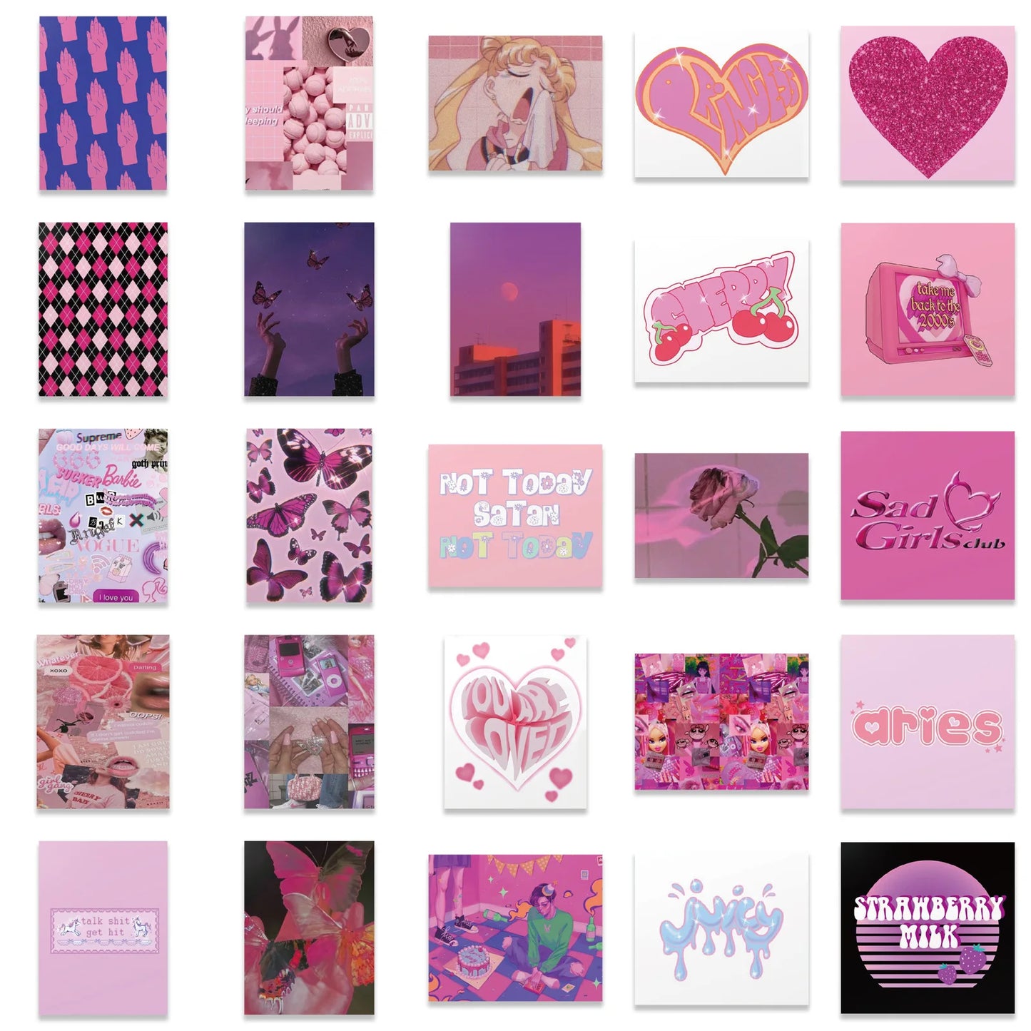 50pcs Powder Magazine Graffiti Waterproof Sticker Mobile Phone Notebook Guitar Refrigerator Water Cup