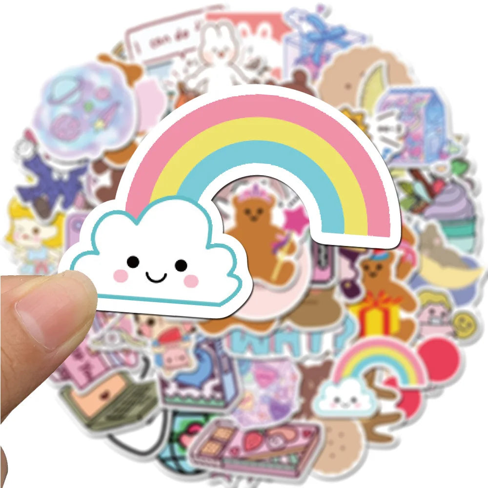 50PCS         InsLovely Girl Bear Graffiti Waterproof Sticker Suitcase Notebook Refrigerator Skateboard Helmet Water Cup
